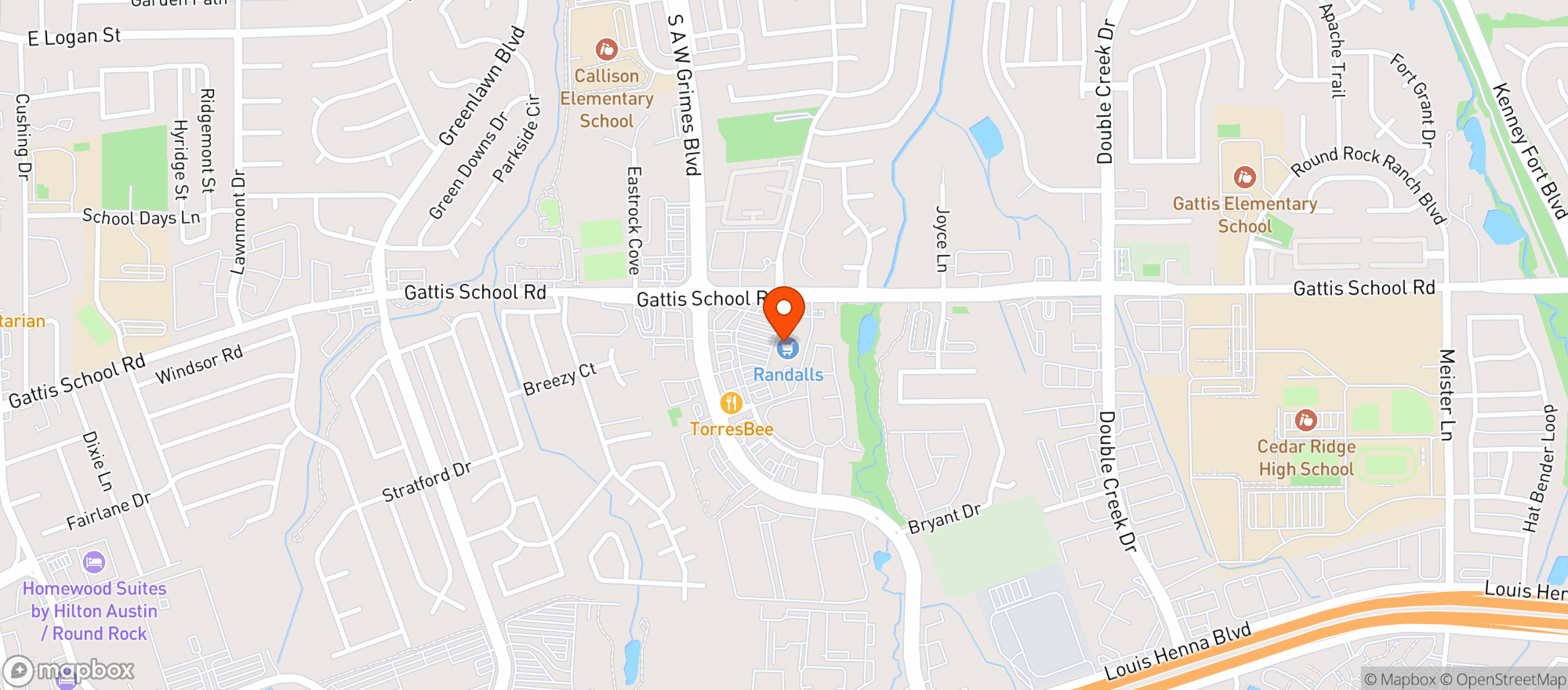 Map showing Randalls Food And Drug