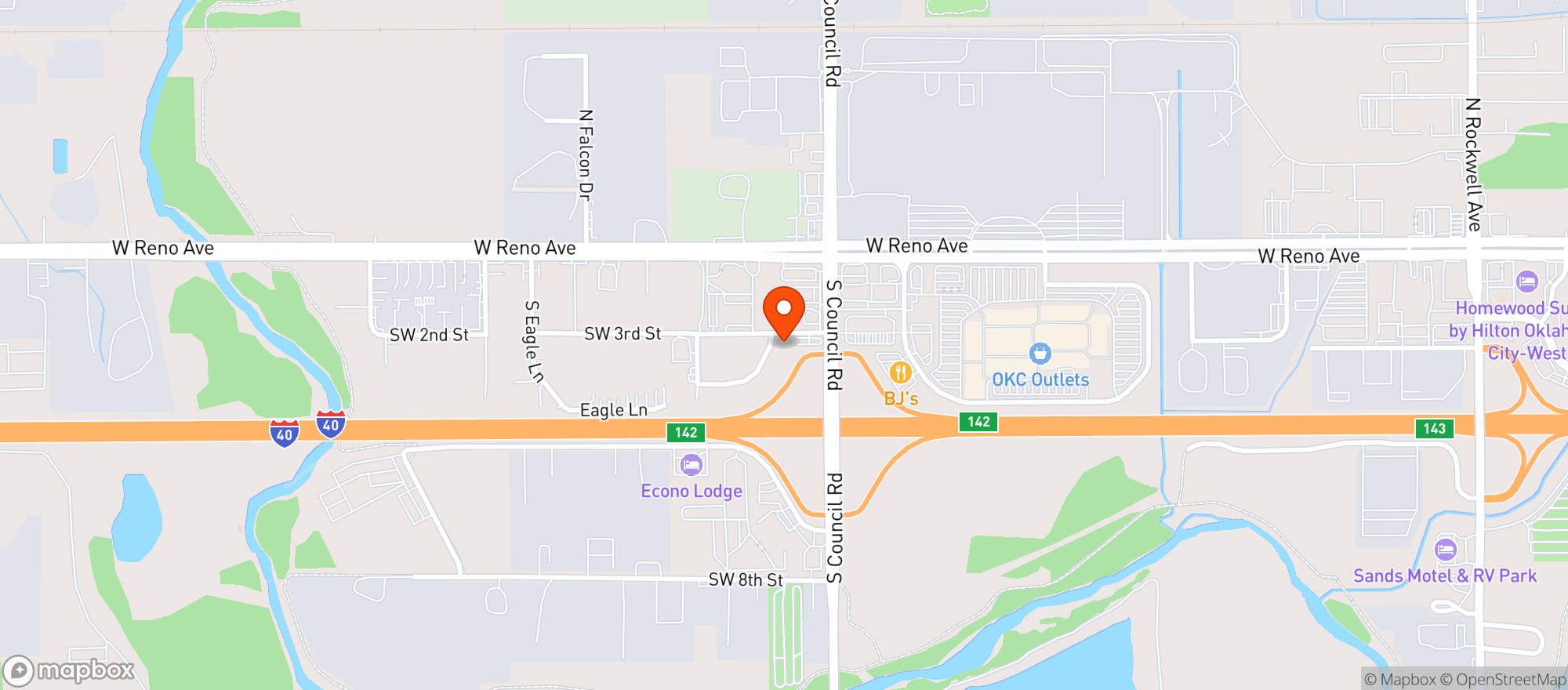 Map showing Club Keno-okc