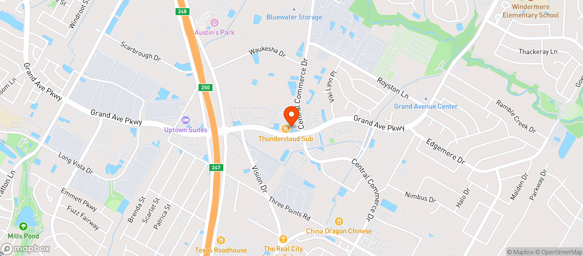 Map showing Wizard Hat's Smoke Shop