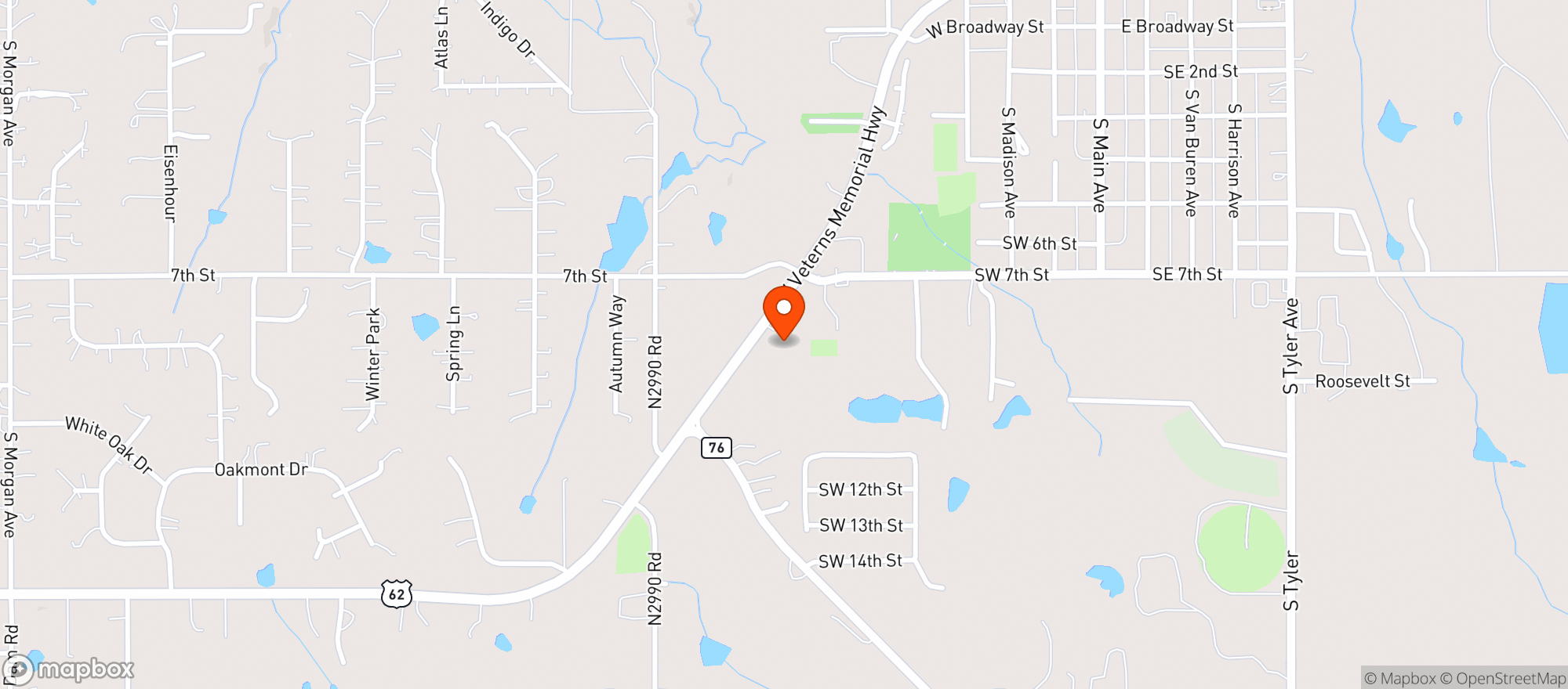 Map showing Big Blanchard Liquor - Blanchard