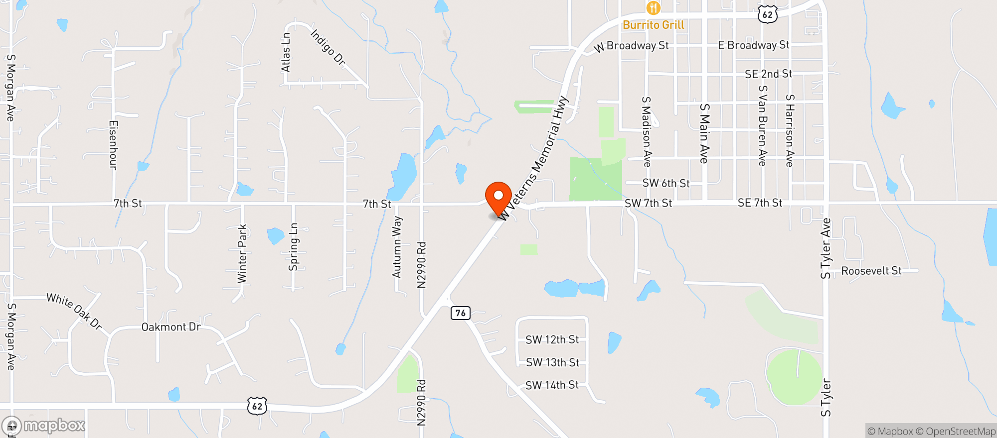 Map showing BIG BS BOTTLE