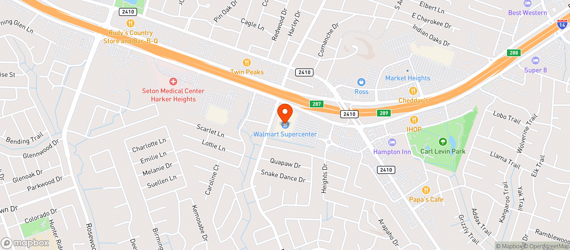 Map showing Walmart Supercenter
