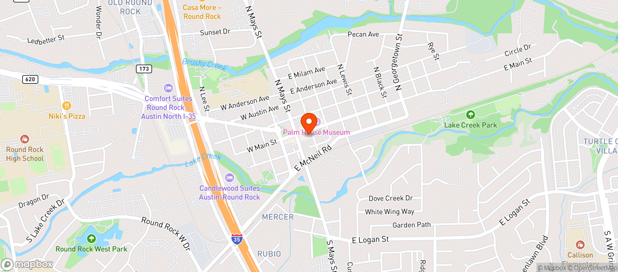 Map showing The Alcove Cantina