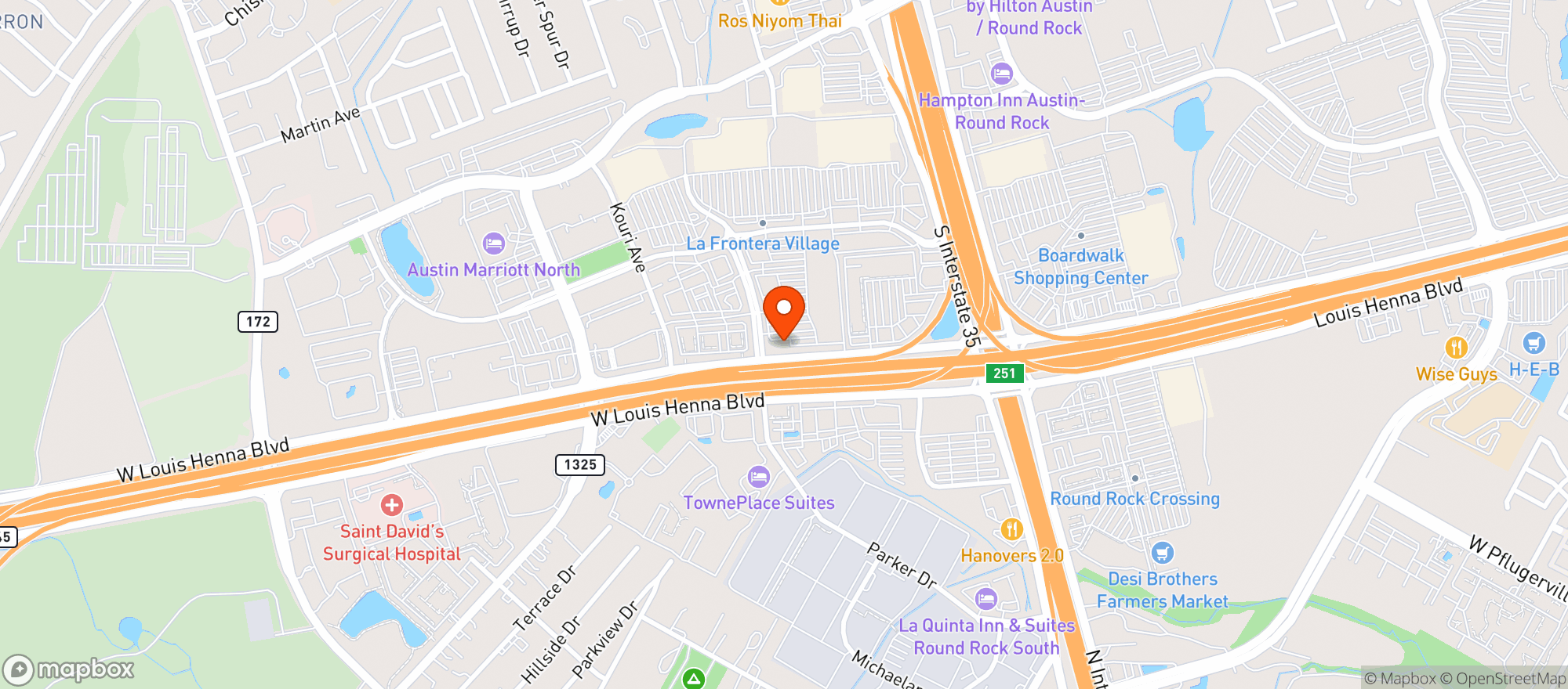 Map showing Hurricane Grill & Wings