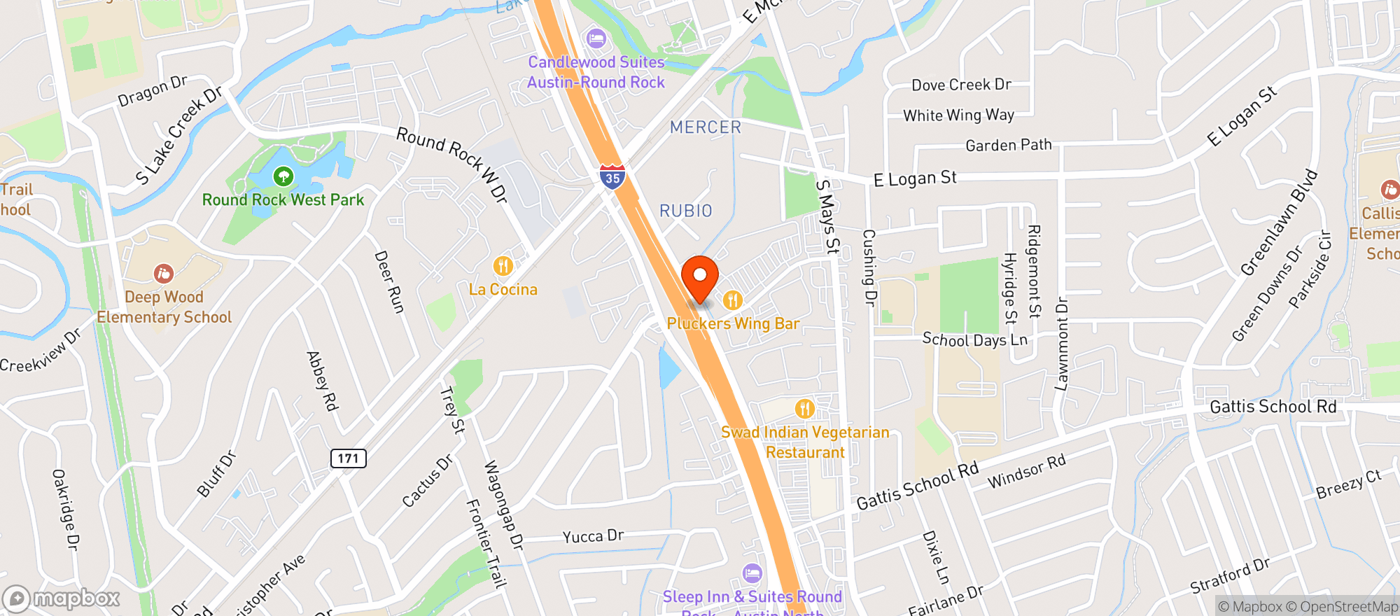 Map showing Planet K Gifts - Round Rock
