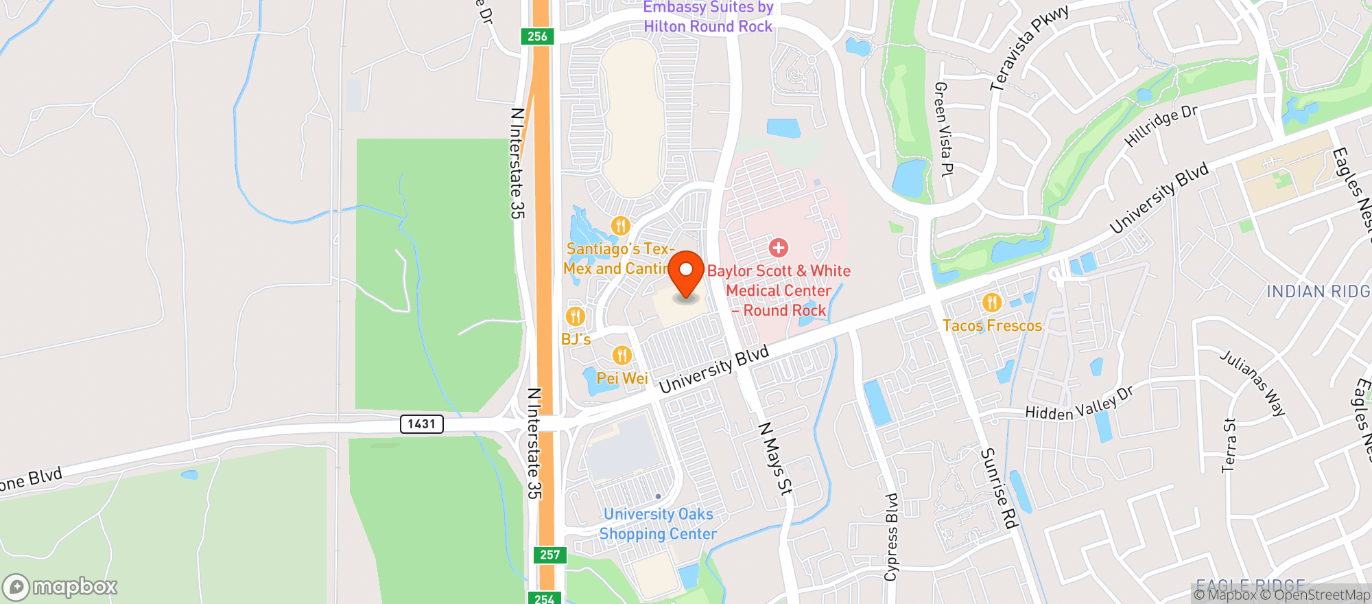 Map showing Heb Food Store