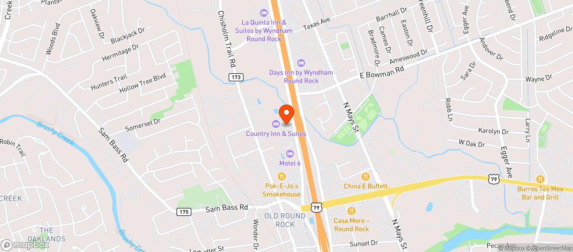 Map showing Torchys Tacos