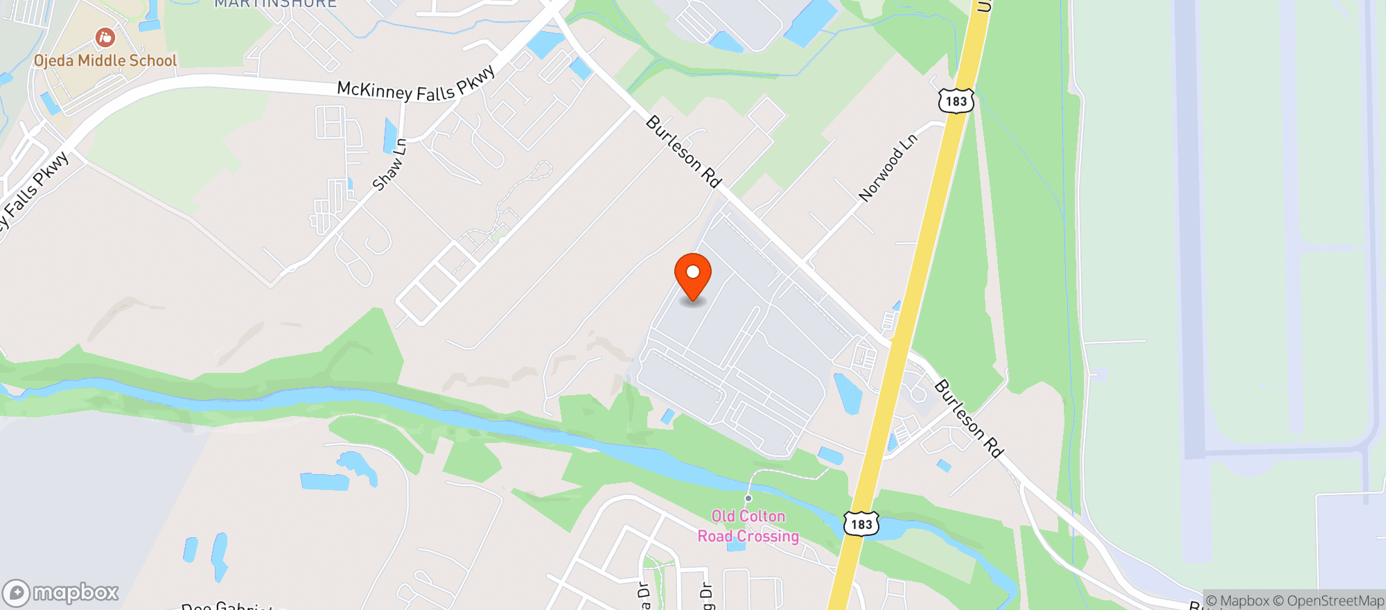 Map showing Specs 296 - Austin Warehouse