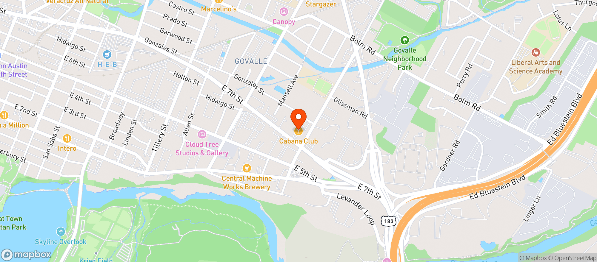 Map showing Cabana Club