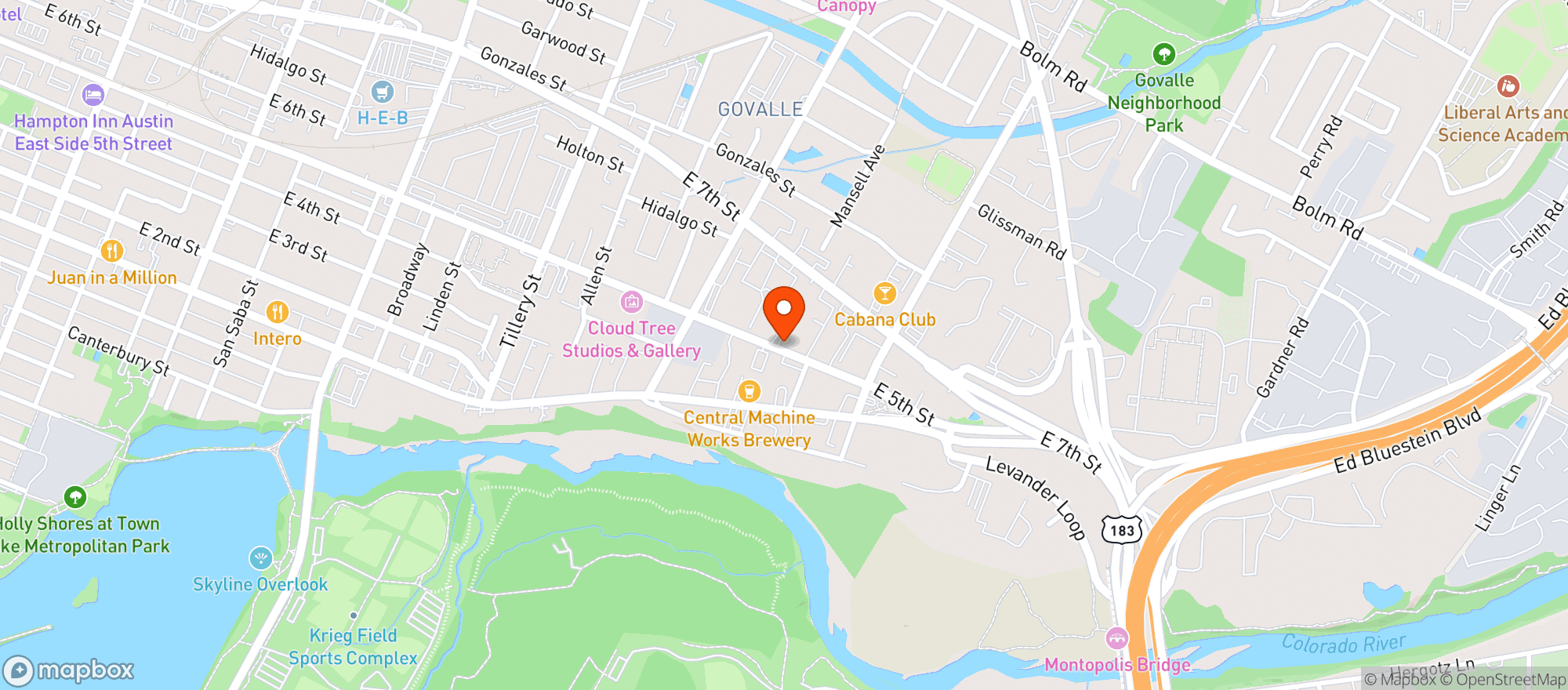Map showing Justine's Brasserie