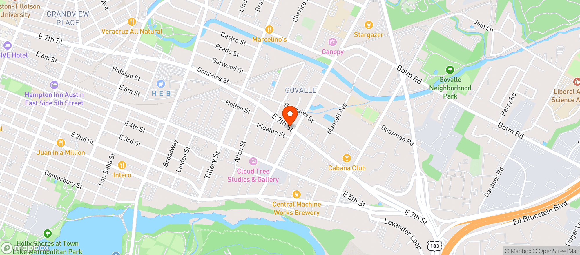 Map showing Sunny's Backyard