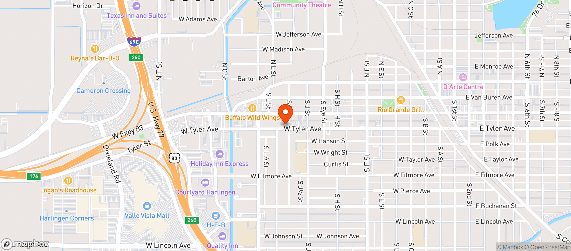 Map showing K & W Quick Stop
