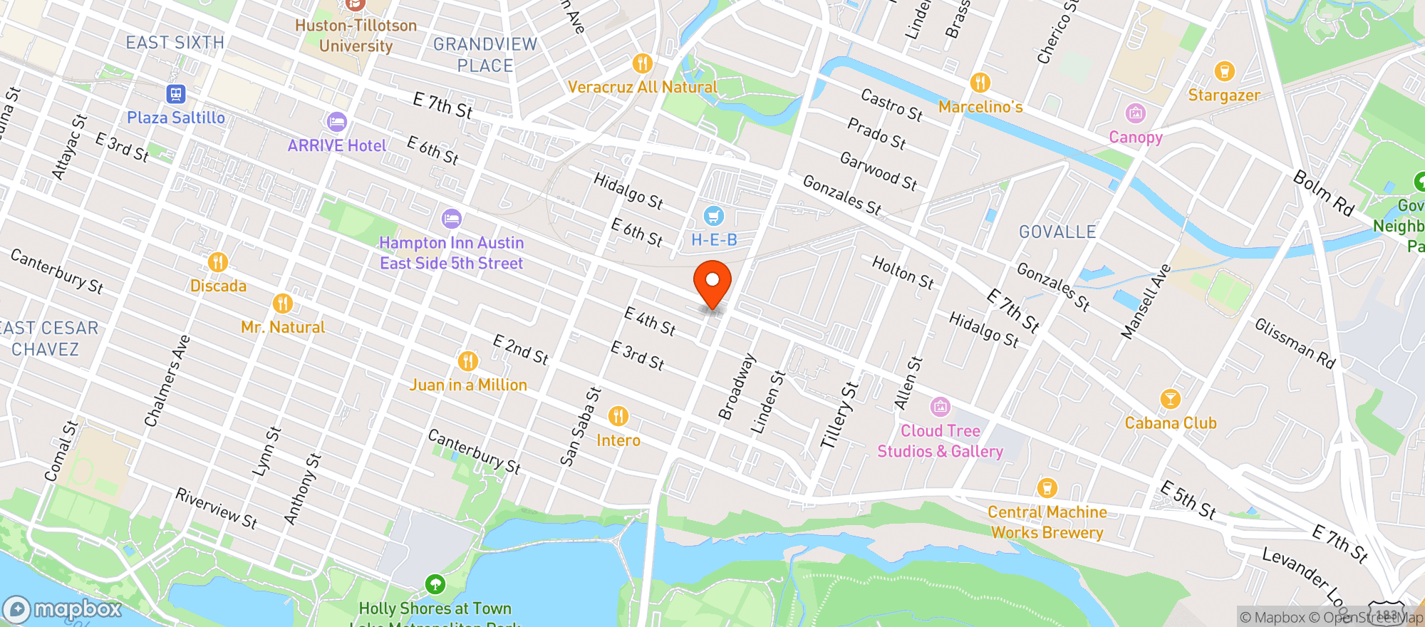 Map showing Stop N Tote