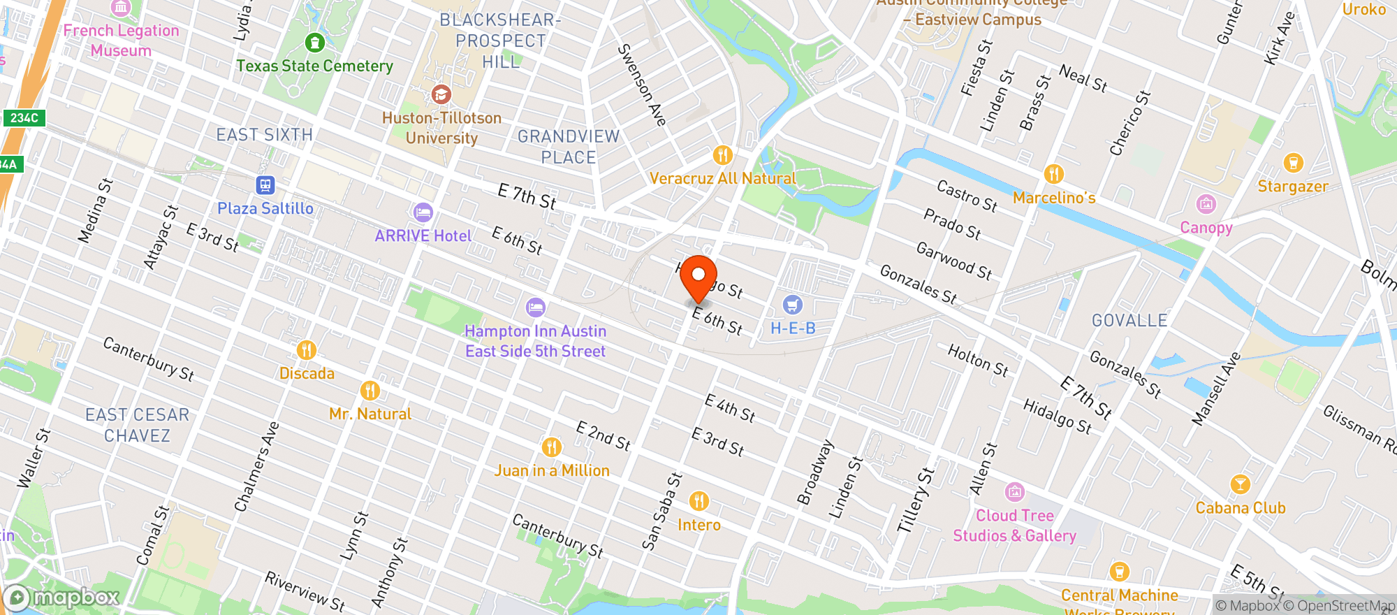 Map showing La Holly