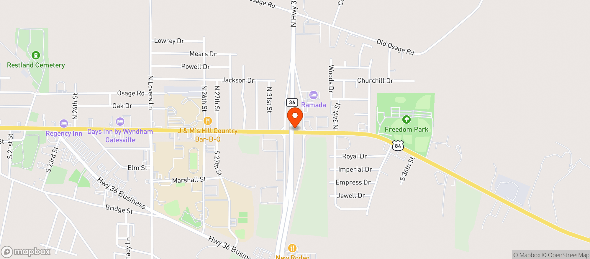 Map showing Allsup's