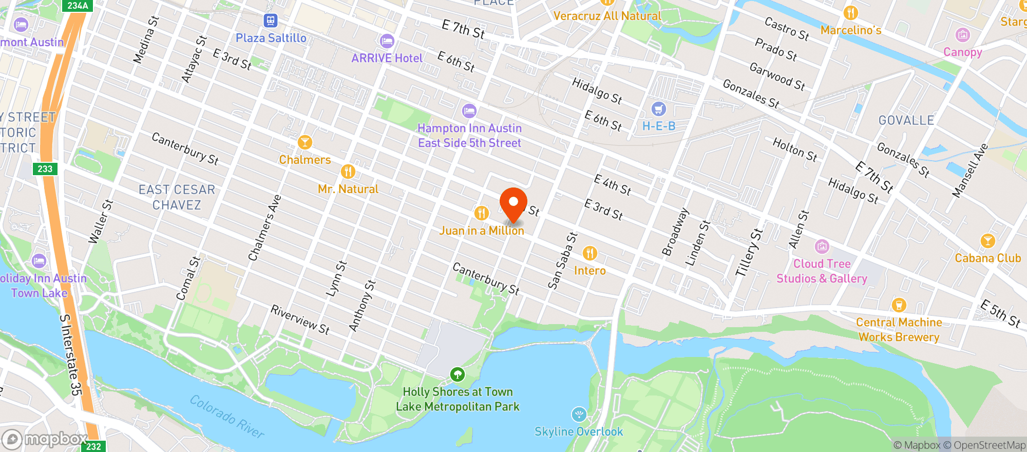 Map showing Blue Owl Brewing