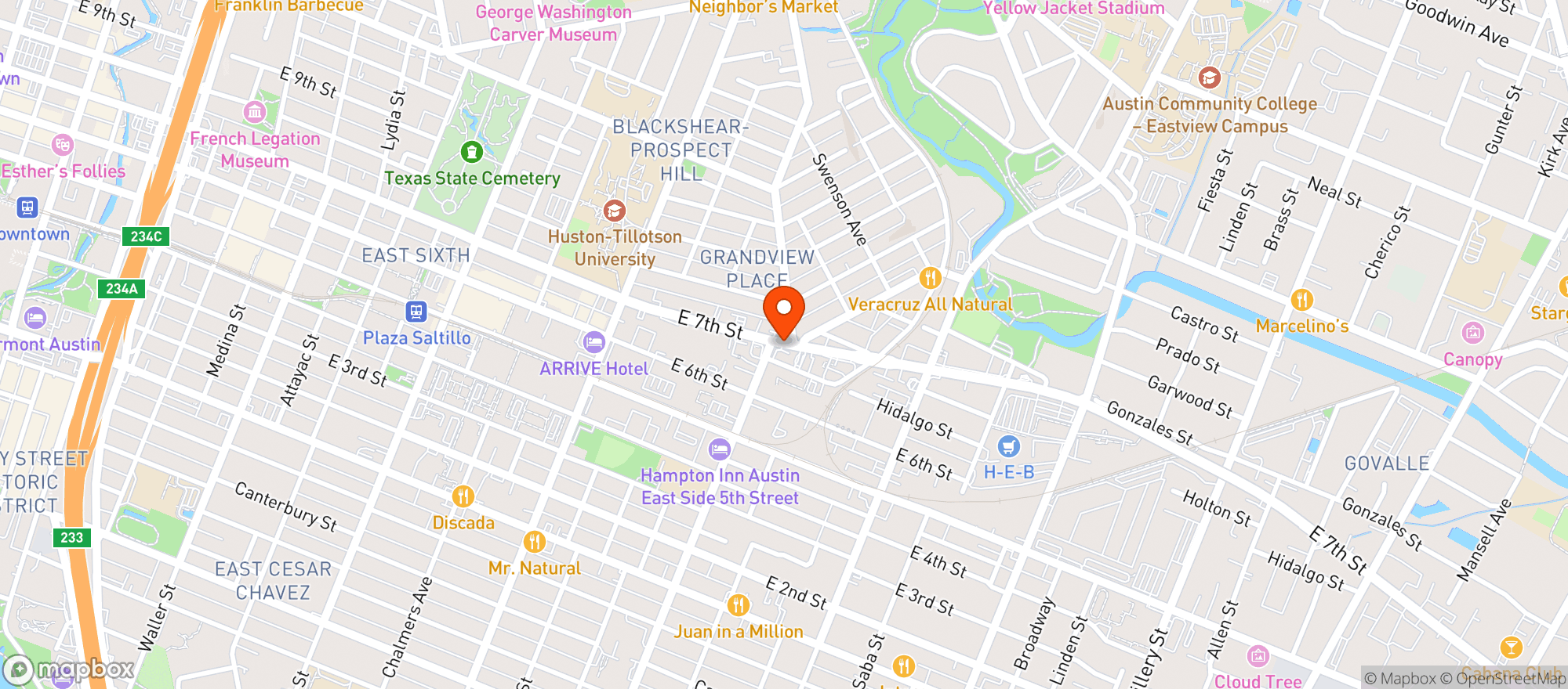 Map showing FOODIES CORNER