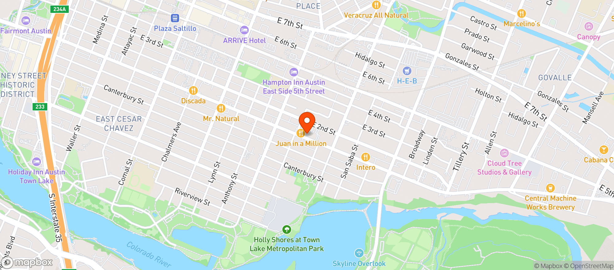 Map showing Green Cross
