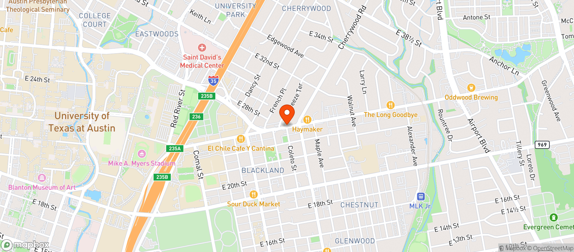 Map showing Teddy's