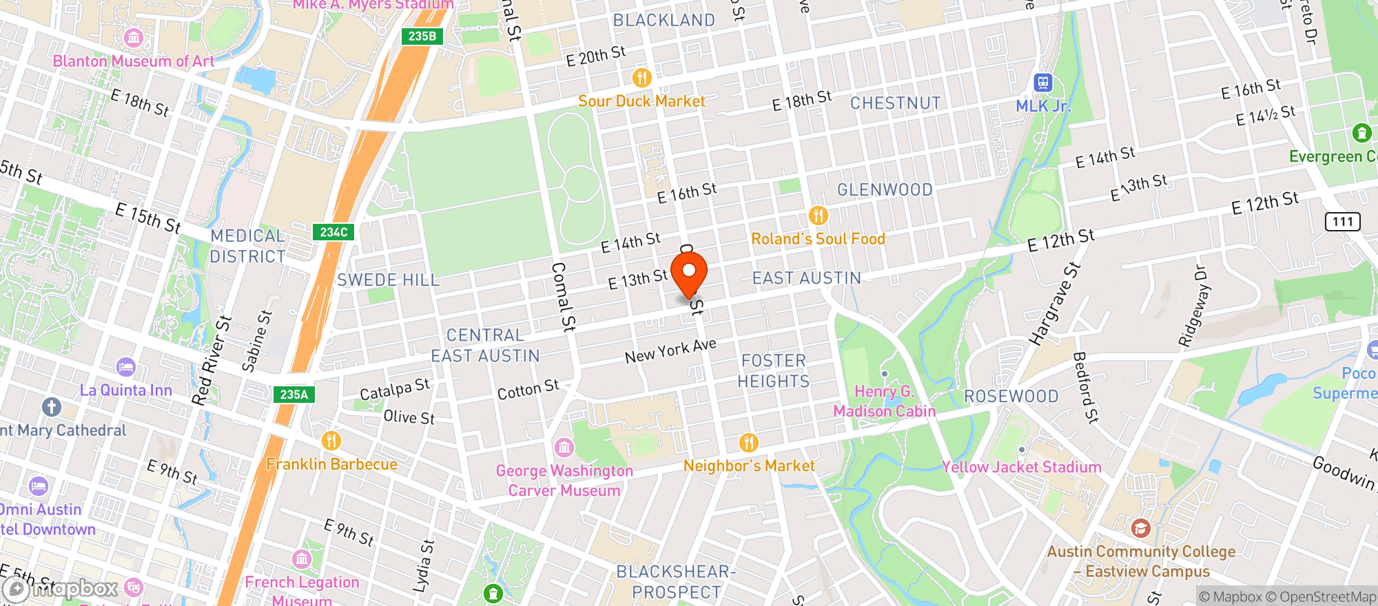 Map showing Sans Bar Downtown