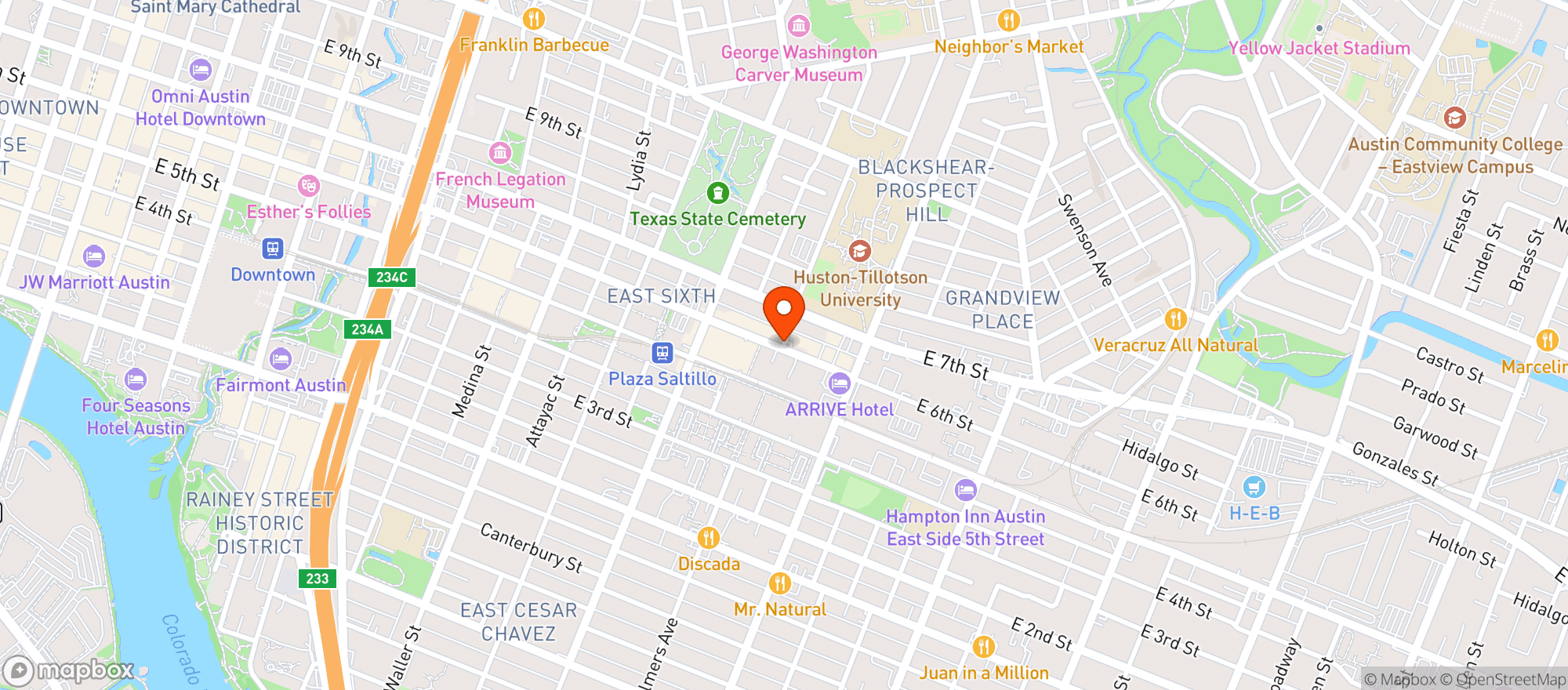 Map showing The Grackle