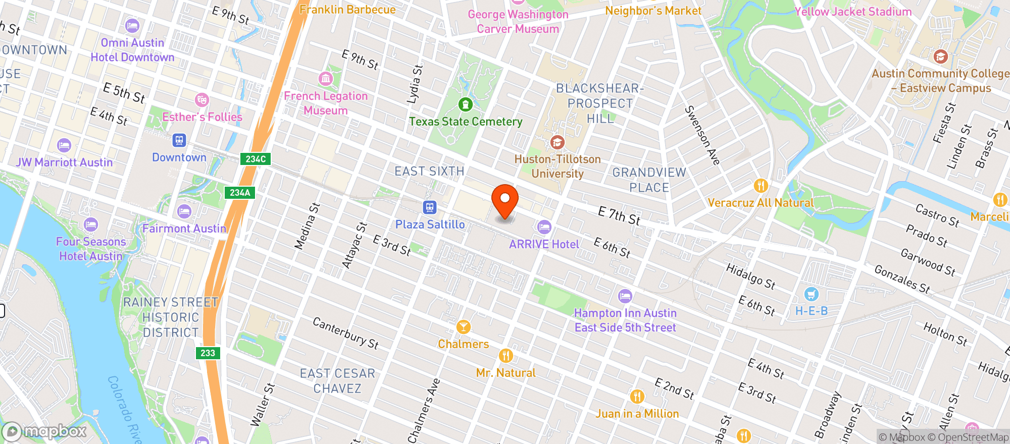 Map showing Yellow Jacket Social Club