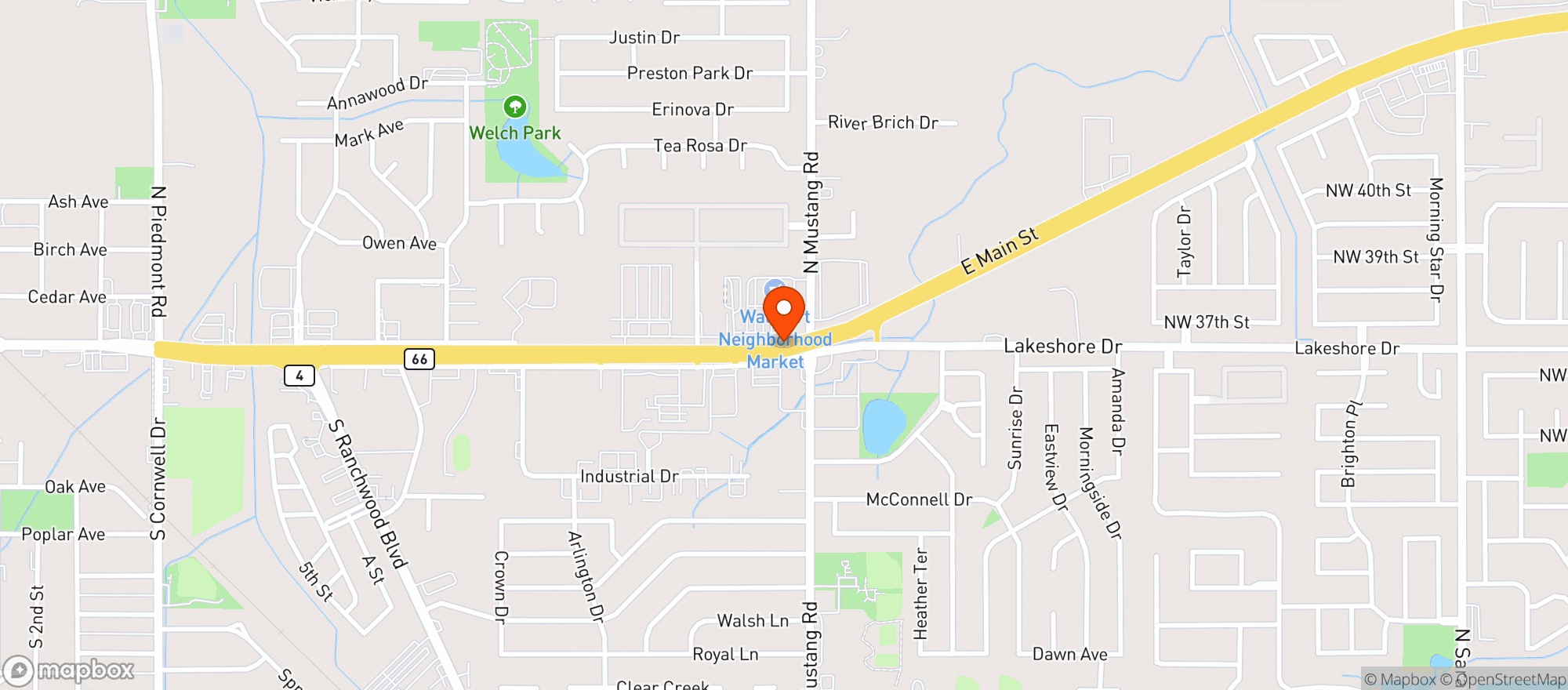 Map showing WALMART NEIGHBORHOOD MKT