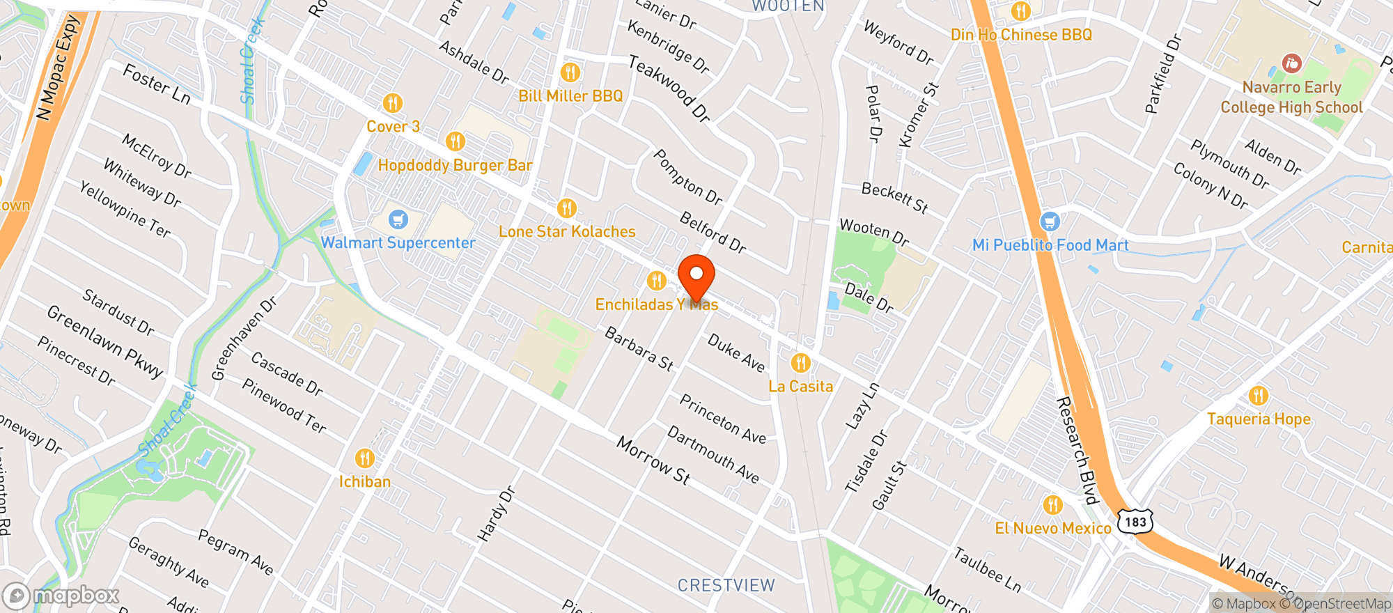 Map showing SUNRISE MINI MART