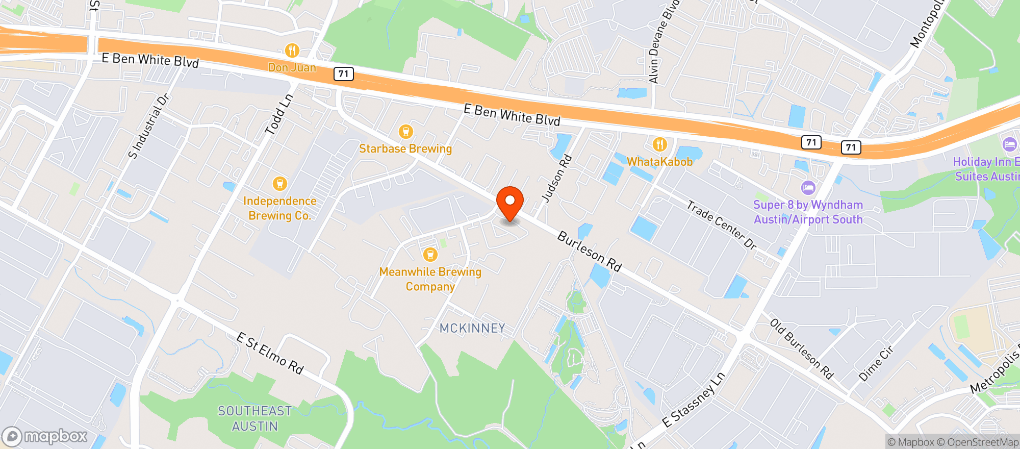 Map showing Door Dash