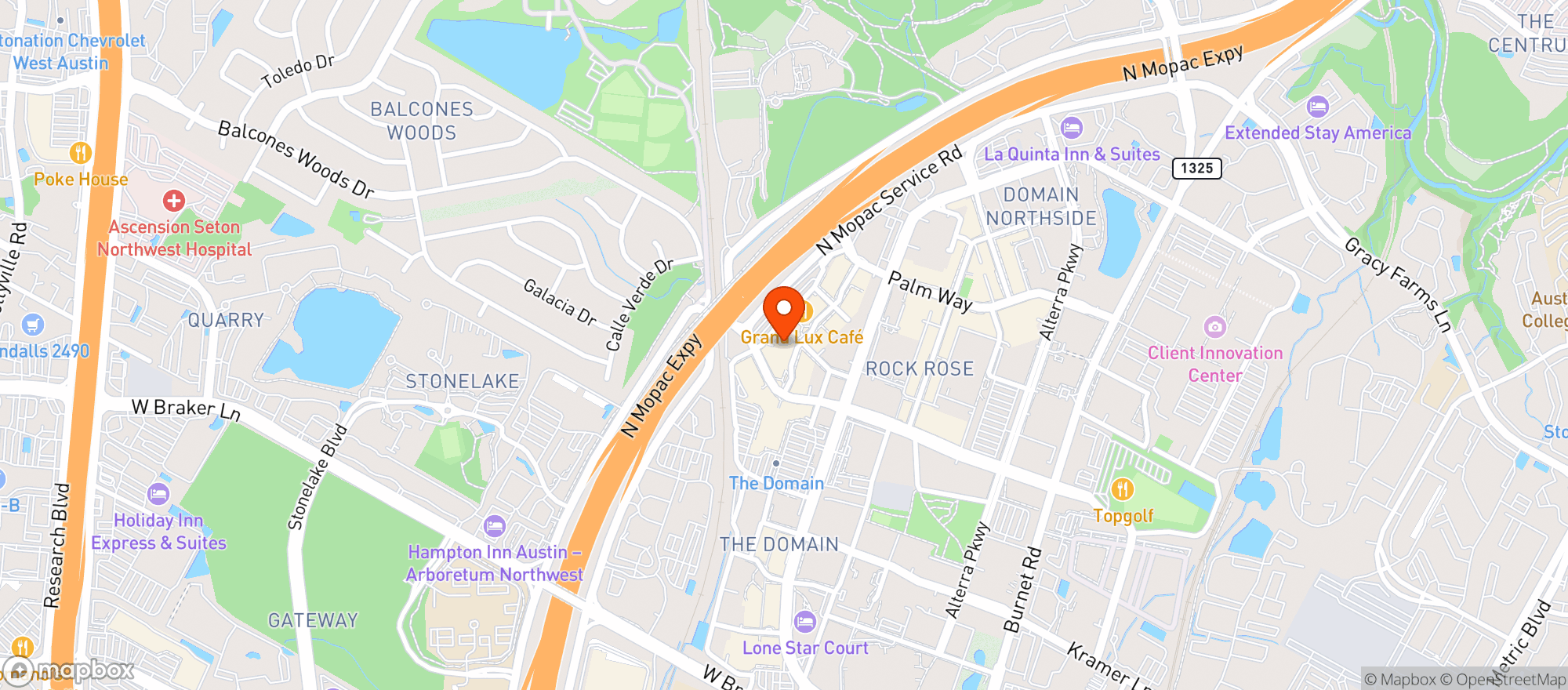Map showing Blue Sushi Sake Grill