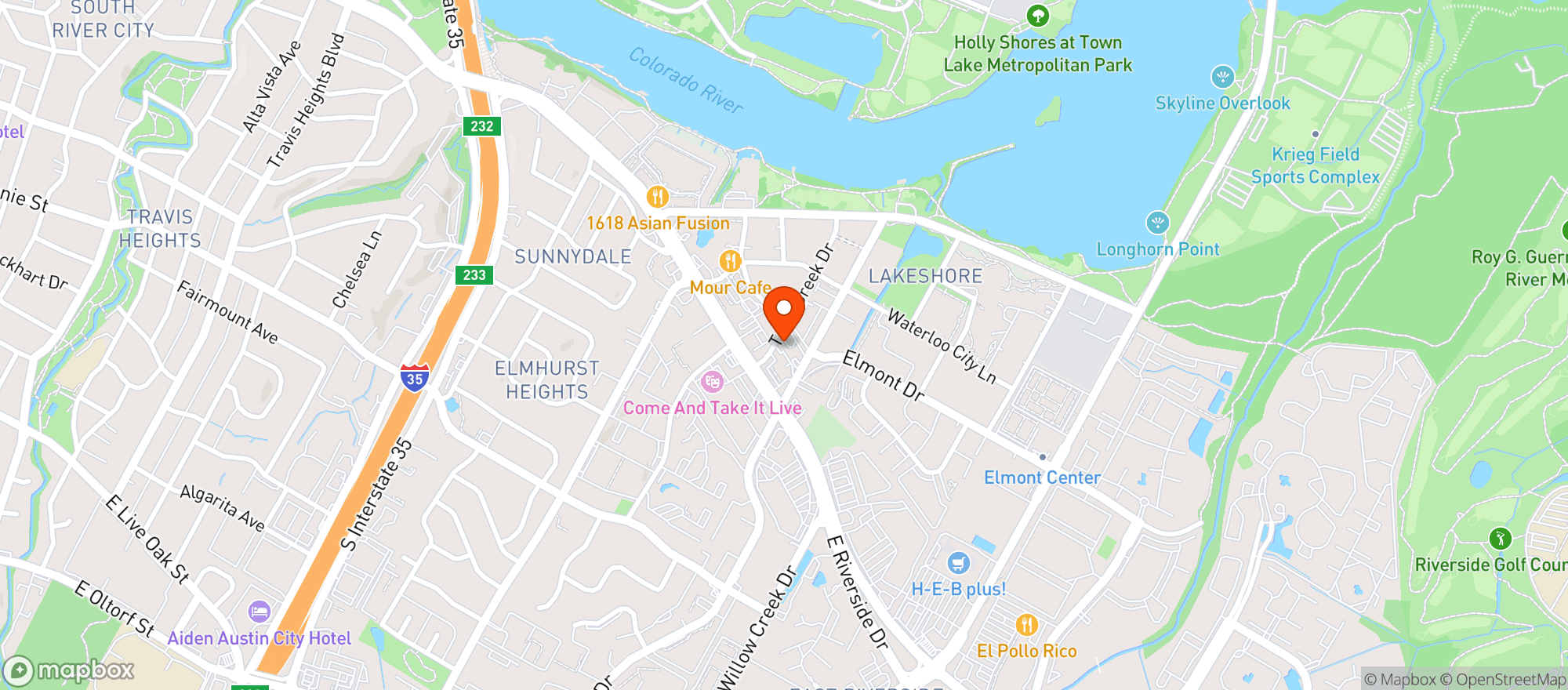 Map showing Buzz Mill Coffee