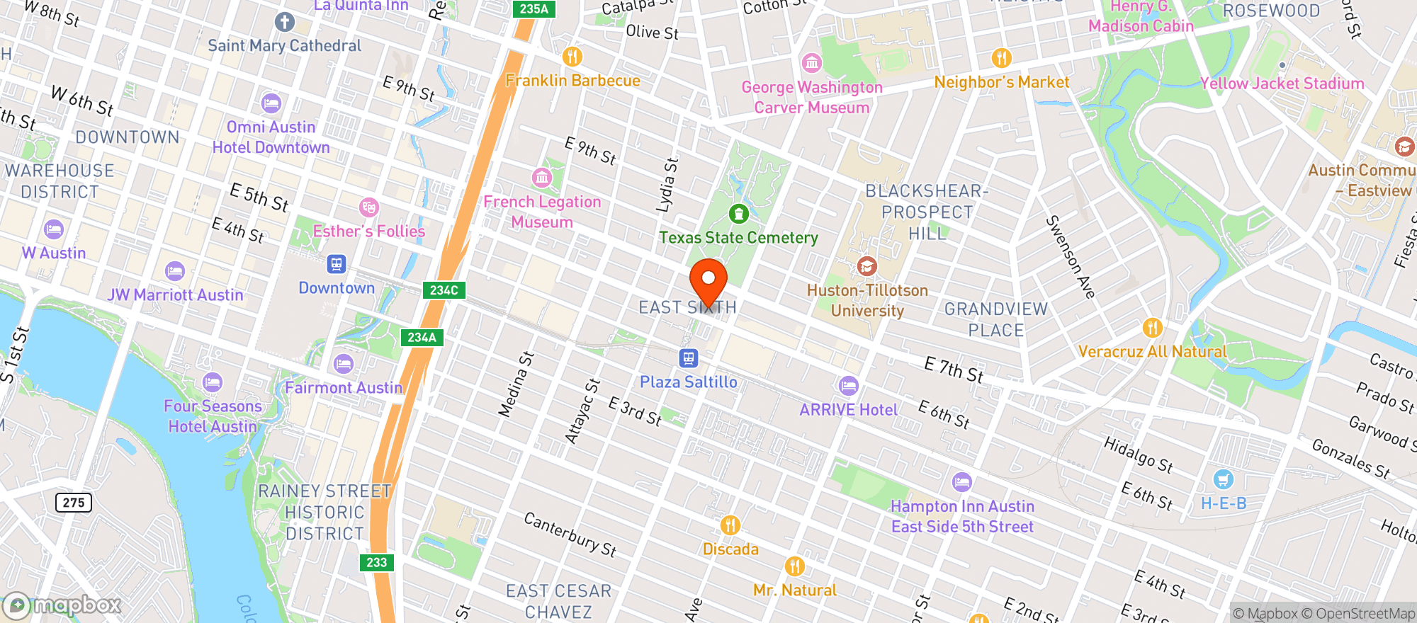 Map showing Hotel Vegas