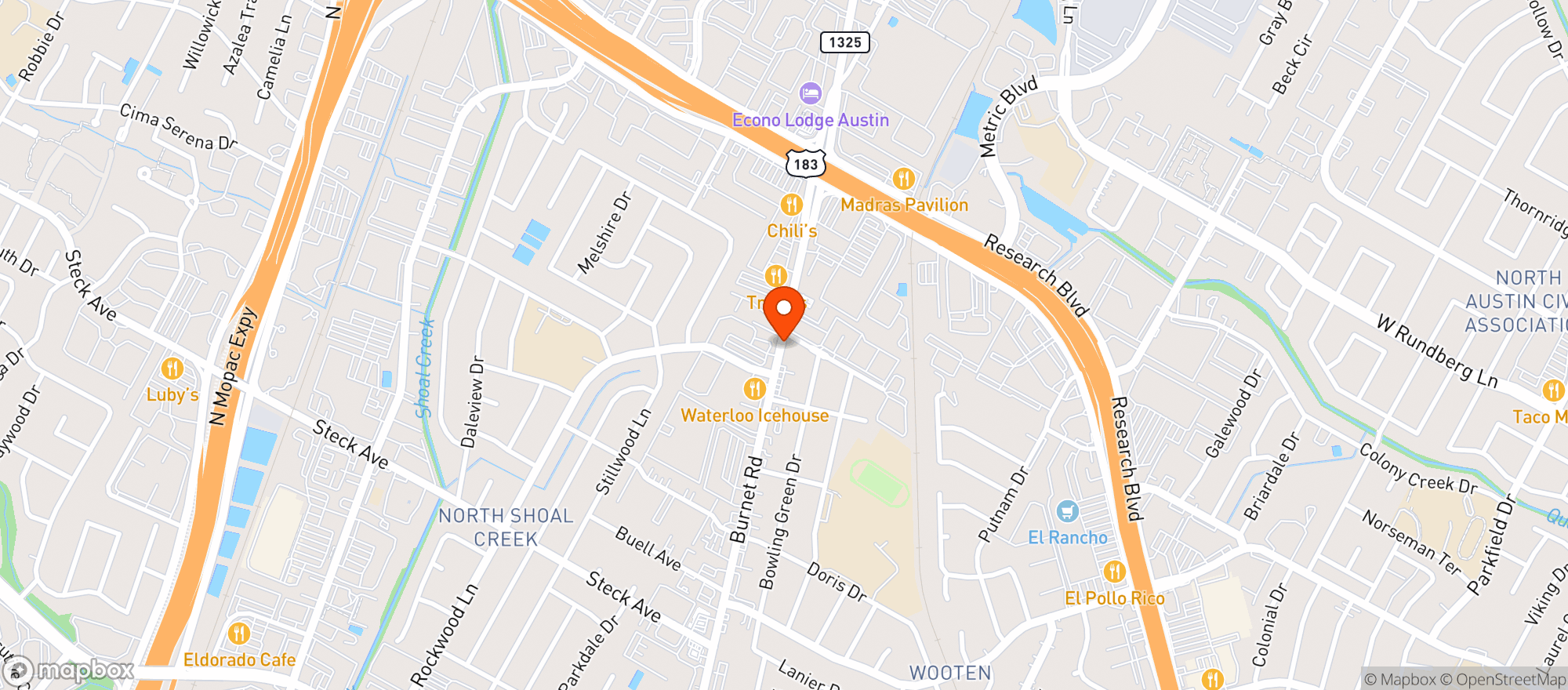 Map showing Buddys Place