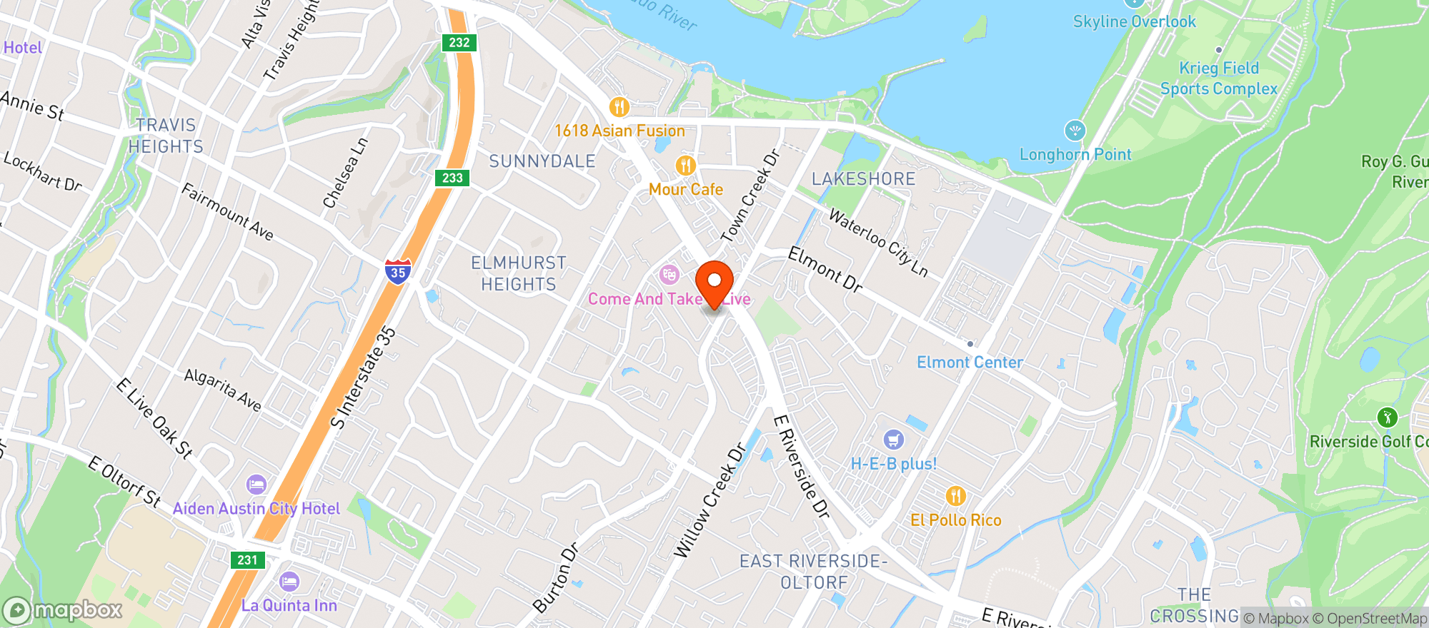 Map showing Riverside Liquor