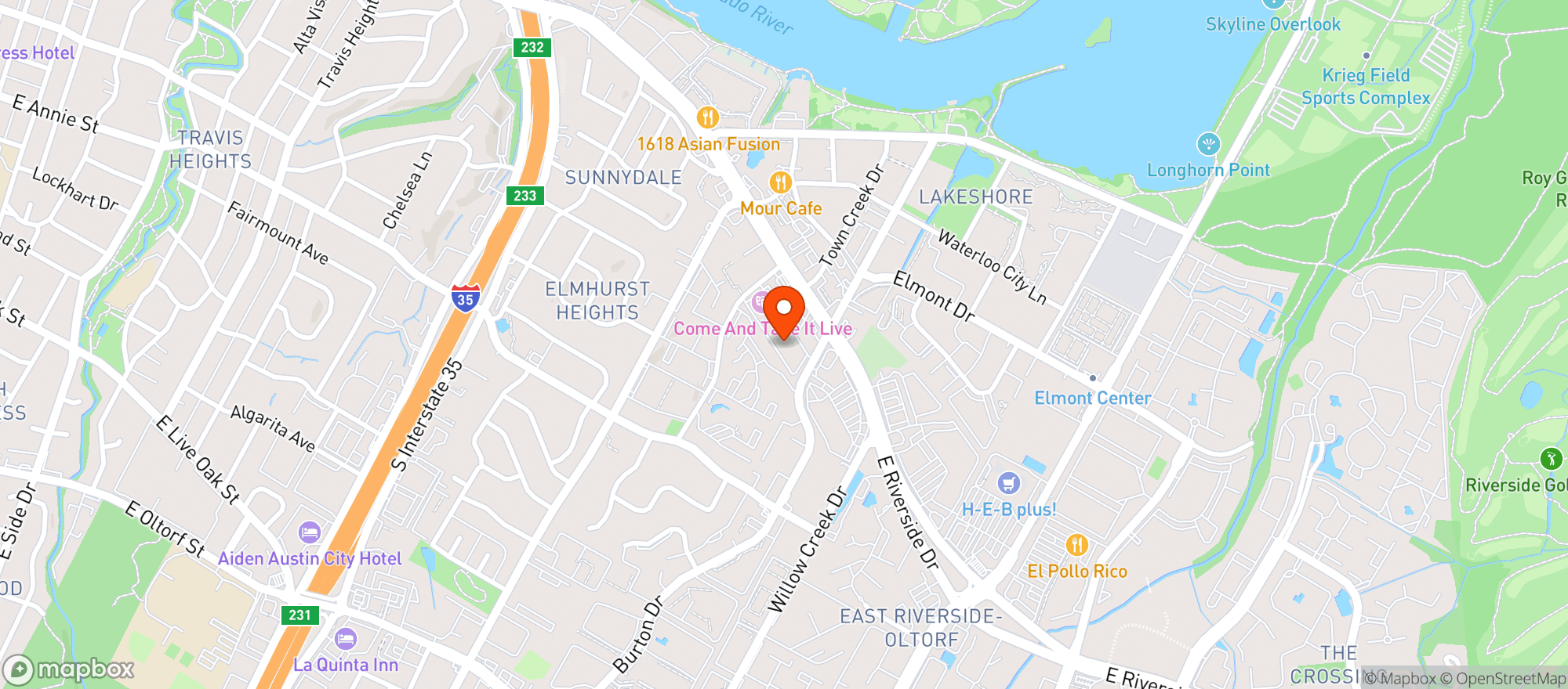Map showing Come And Take It Live