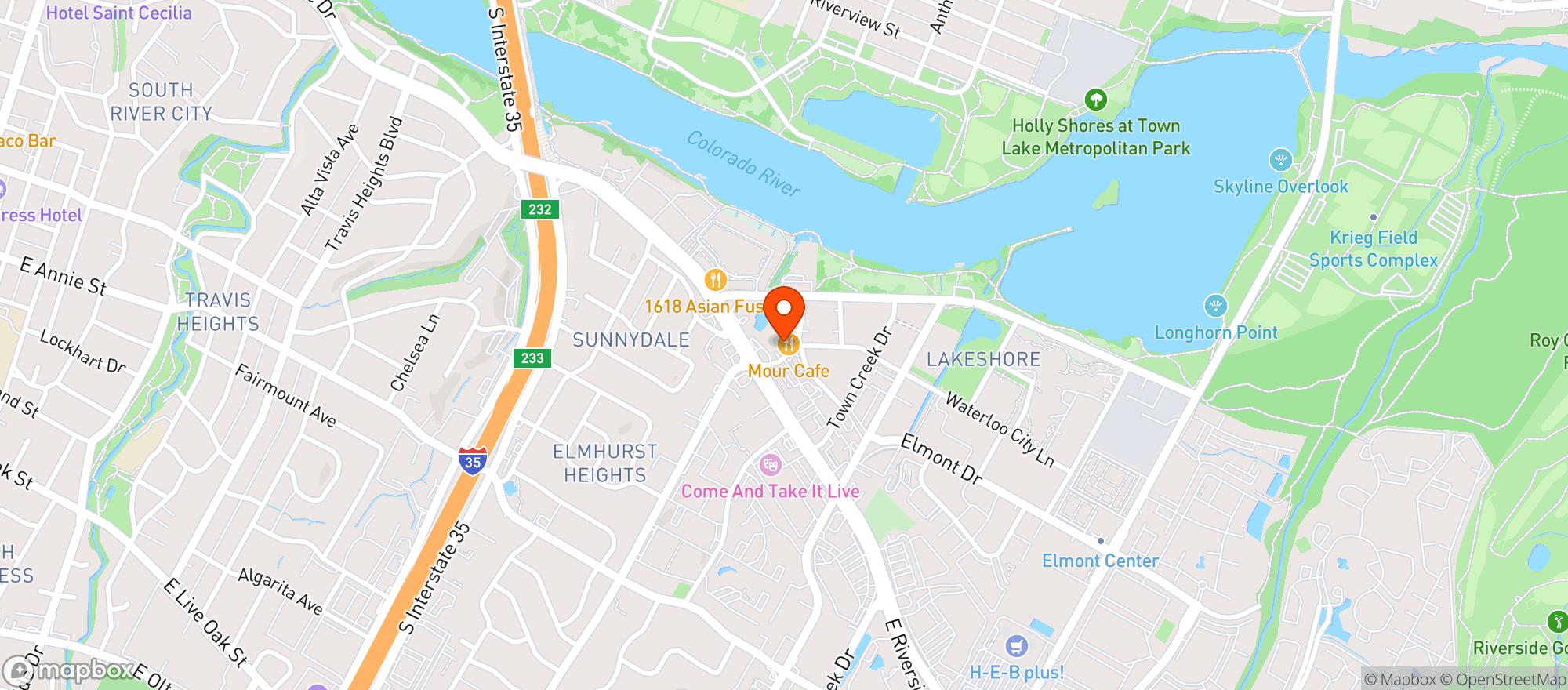 Map showing Mour Cafe