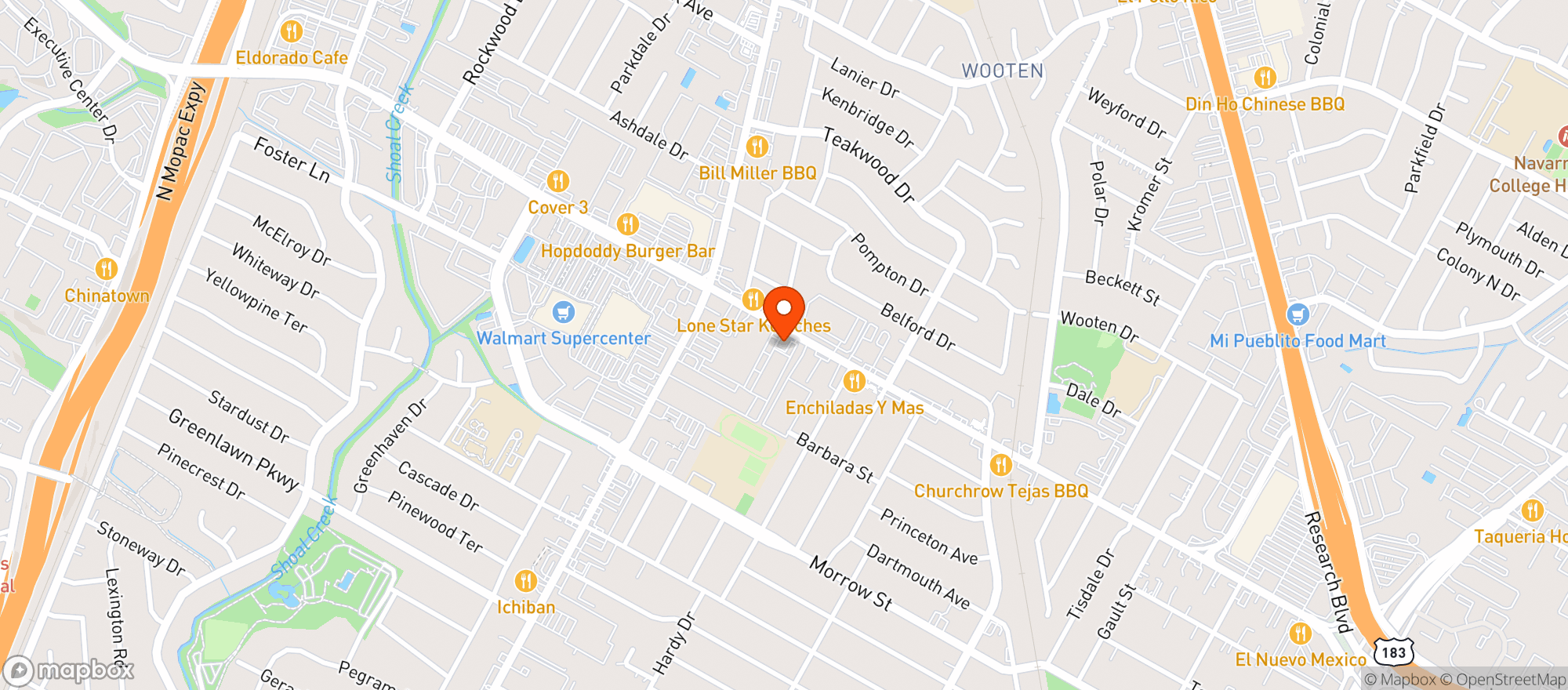 Map showing Parker and Scott