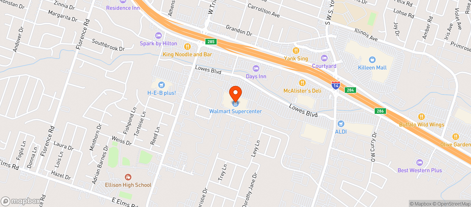 Map showing Walmart Supercenter