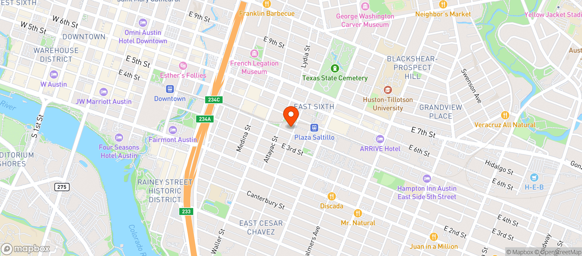 Map showing Scoot Inn