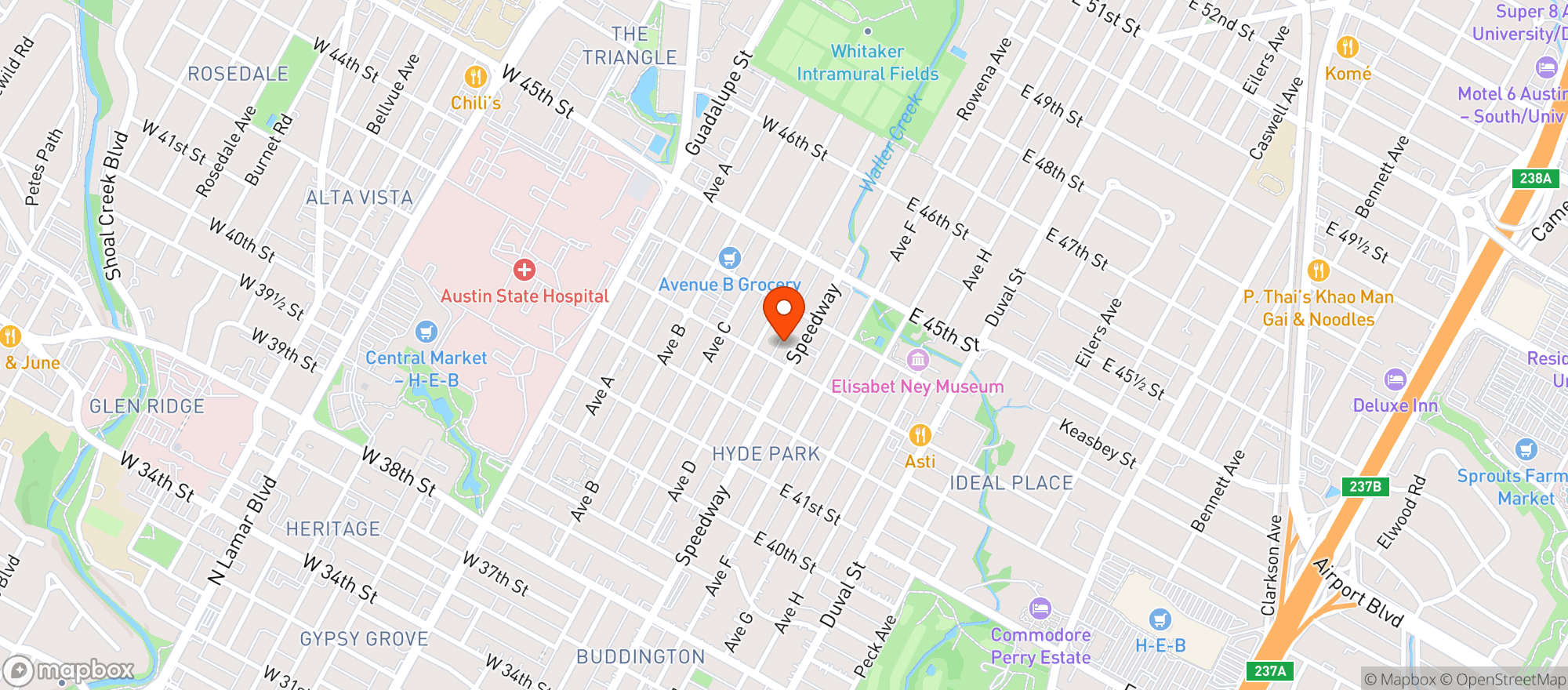 Map showing TINY GROCER - HYDE PARK