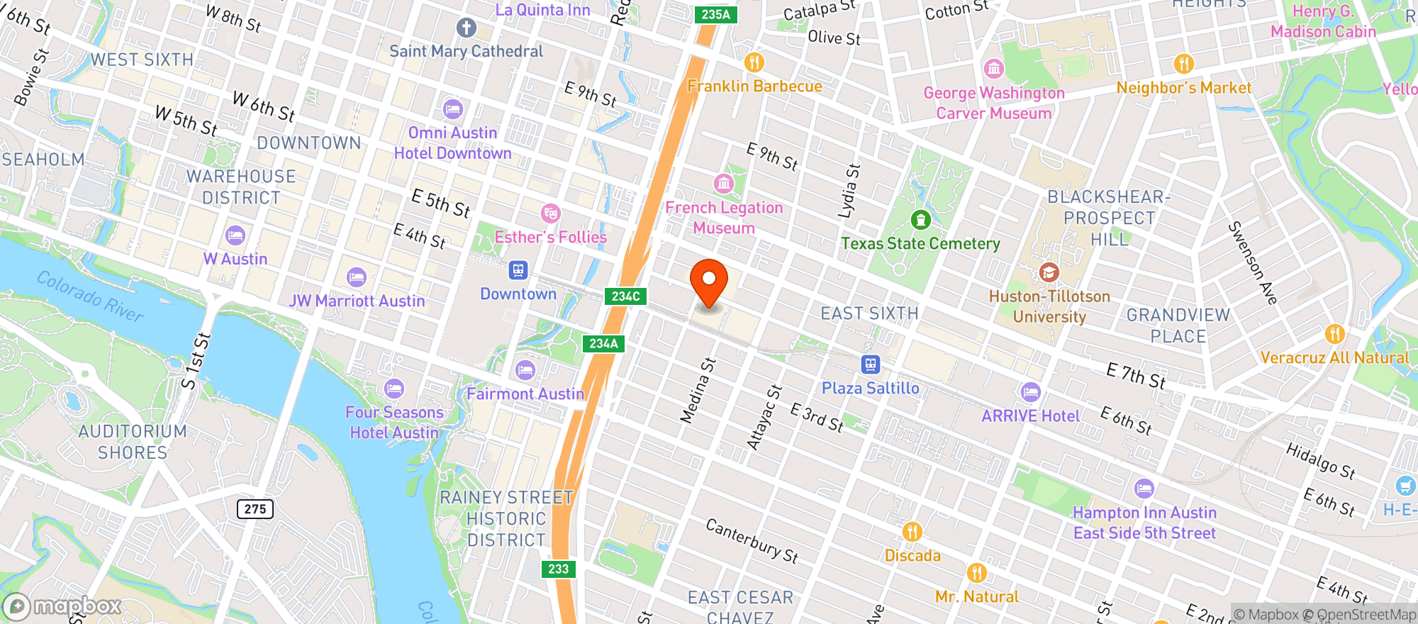 Map showing Hopdoddy Burger Bar