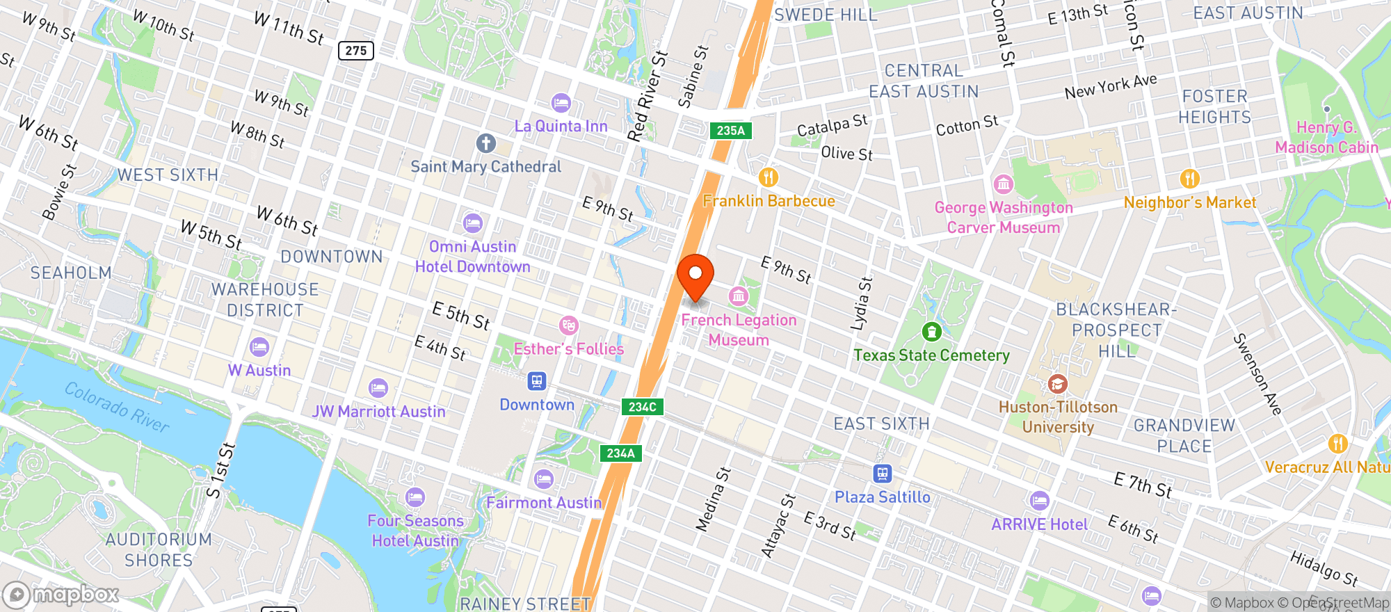 Map showing Austin Shell