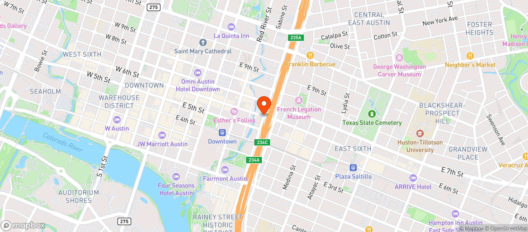 Map showing Floras Market Run