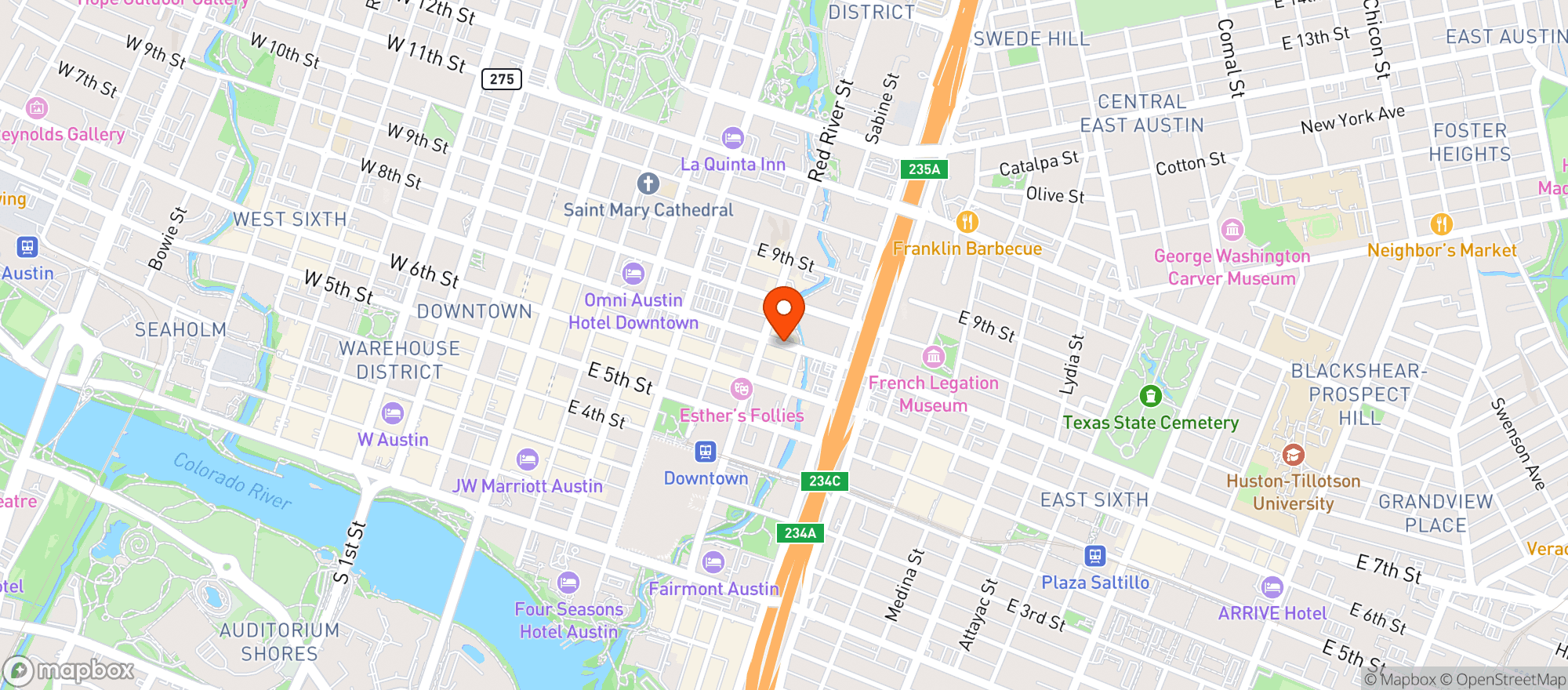 Map showing The Creek And The Cave