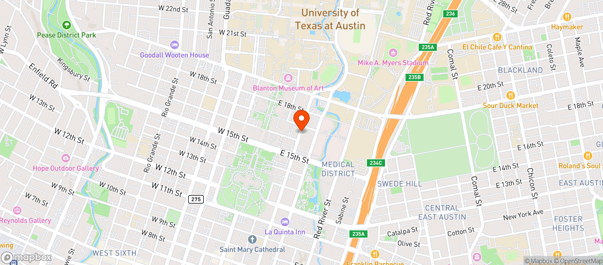 Map showing Scholz Garden