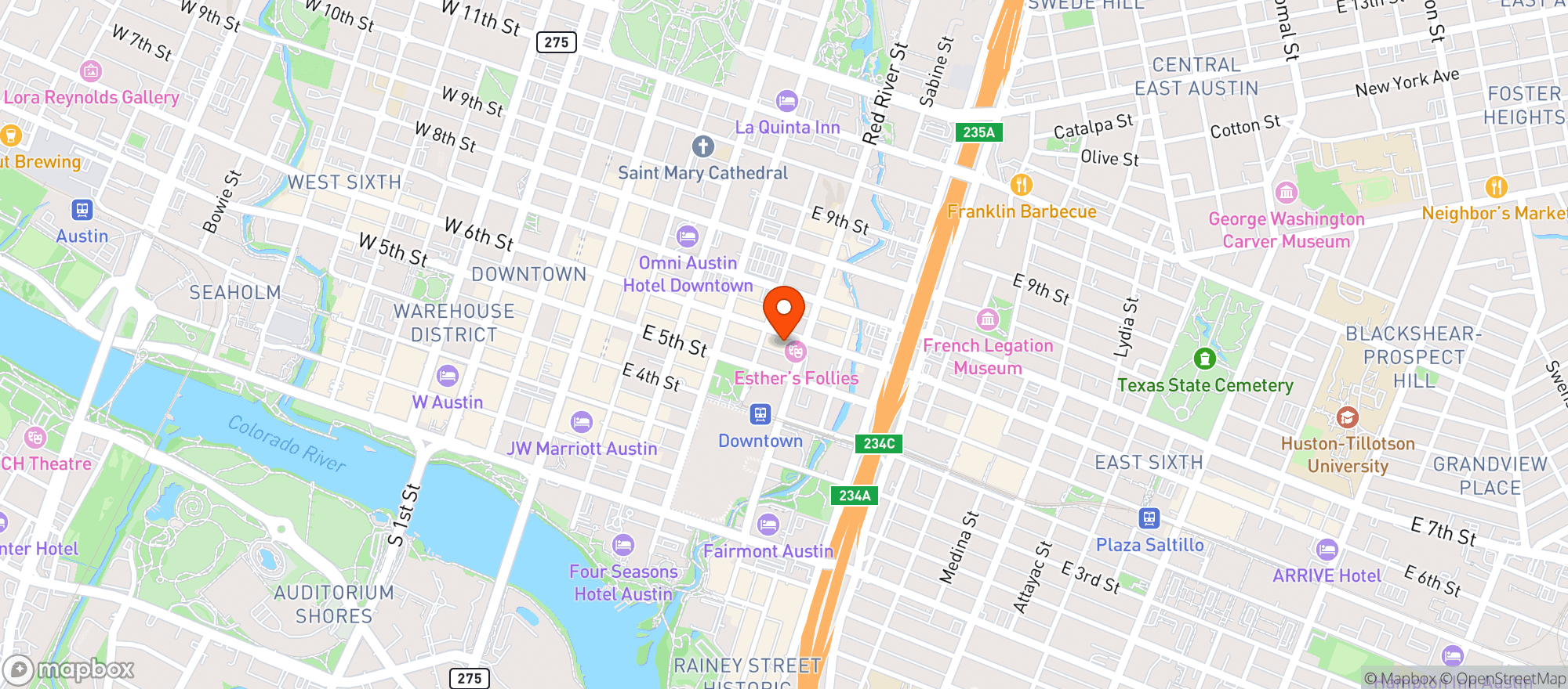 Map showing Flamingo Cantina
