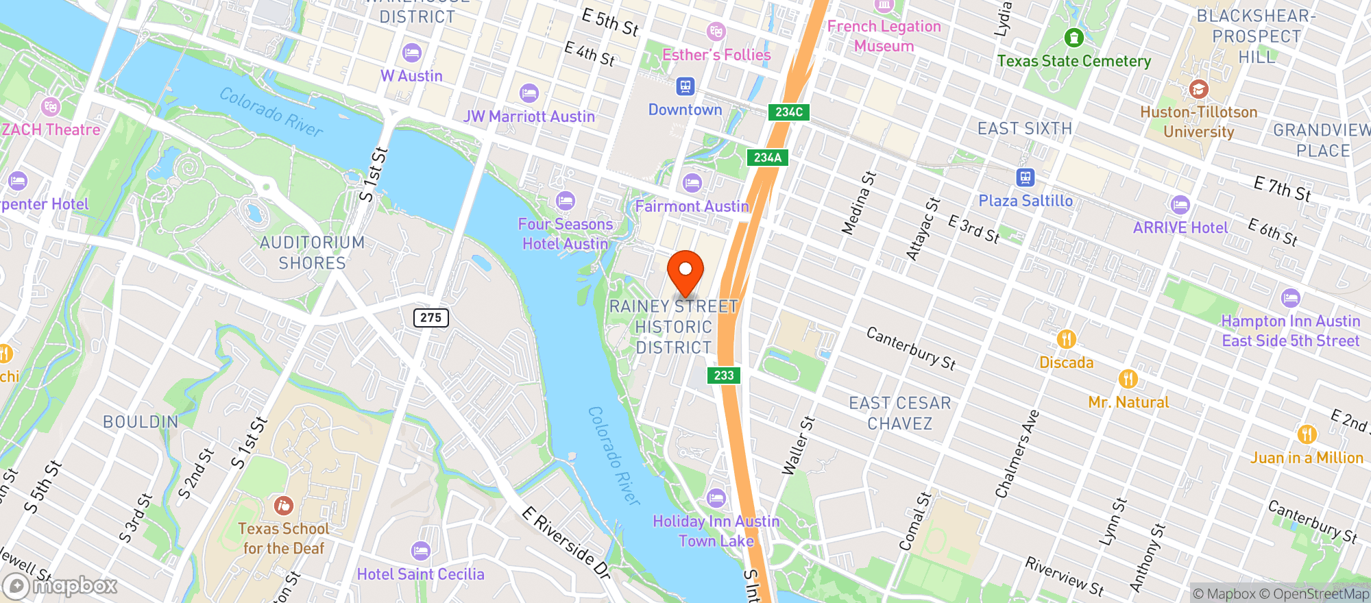 Map showing Bangers Sausage House & Beer Garde