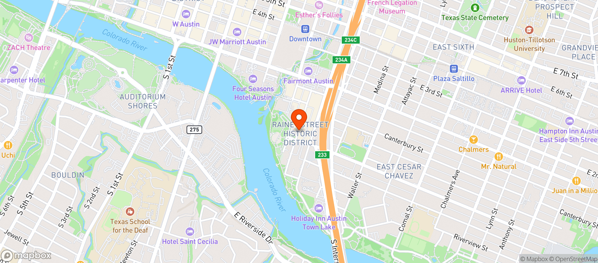 Map showing The Stay Put
