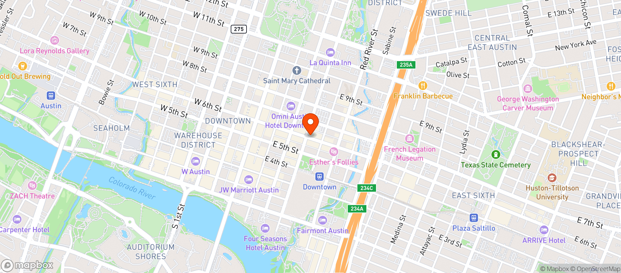 Map showing The Jackalope