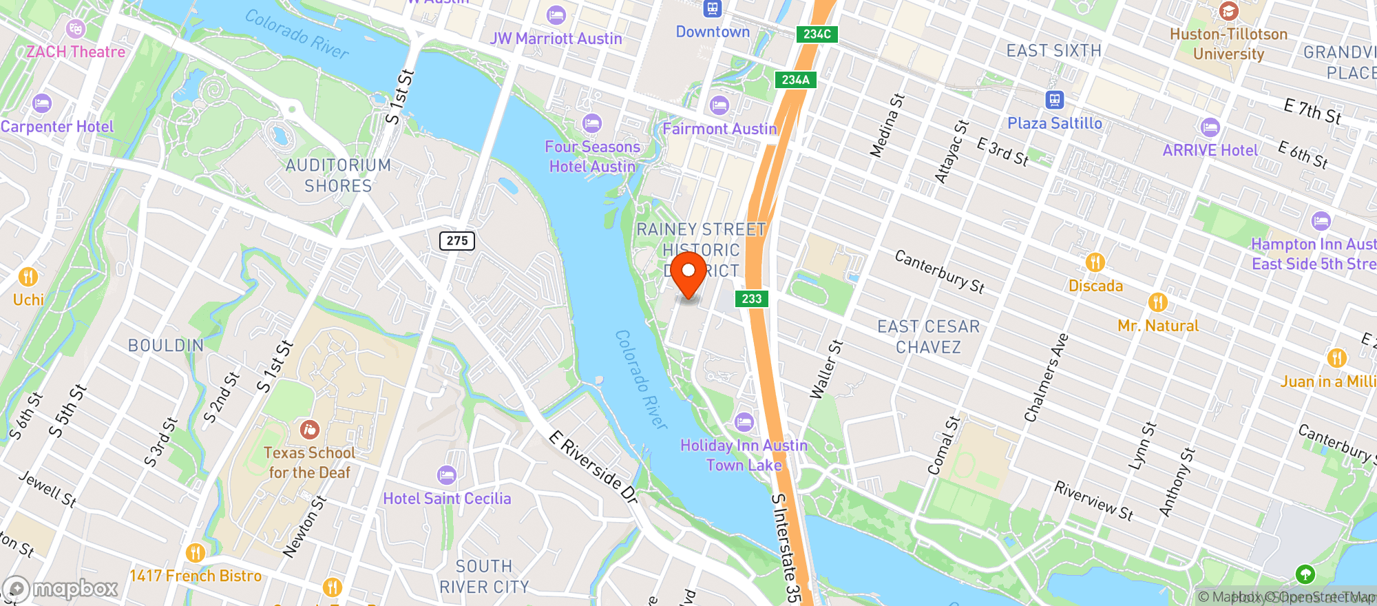 Map showing Royal Blue Grocery